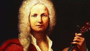 Musiker Vivaldi mit Geige in der Hand