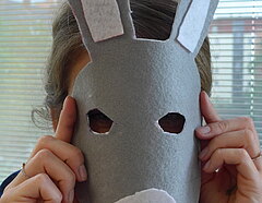ein Kopf mit Eselsmaske, ein Bühnenrequisit